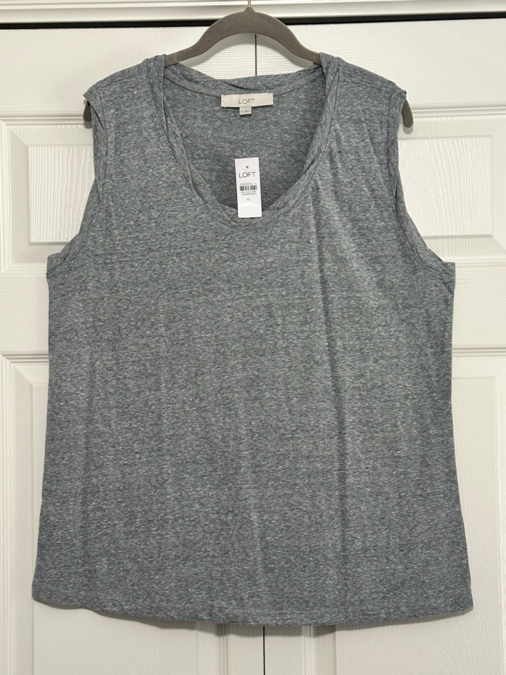 Ann Taylor LOFT Twist Scoop‎ Neck Tank Top in Coastal Grey Size XL NWT